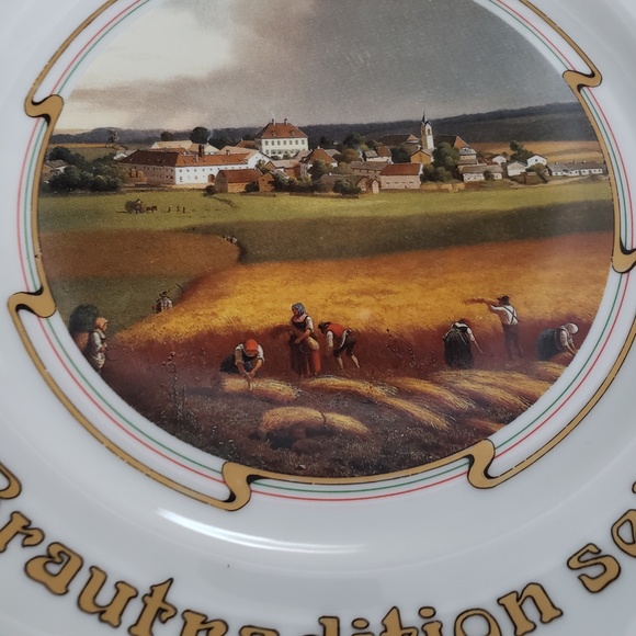 Service D'assiettes Vintage Johann Seltmann - Porcelaine Allemande à Décor Floral Et Dorures